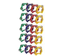 Hopbucan 20Pcs Plastic Tambourine Musical Instruments, Mini Handheld Tambourines,Percussion Rhythm Party Musical Instruments