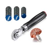 Hopbucan 32Pcs Tire Repair Patch Tools Kit Tire Patch Roller with Tire Buffer Wheel and Tire Repair Patches Tire Repair Patch Truck Motorcycle Bike Repair for Car Trucks 55mm, Black & Silver