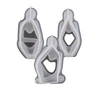Hopbucan 3PCS Thinkers Portrait Ornaments Epoxy Resin Silicone Mold Spare Parts Simple European Abstract Body Candle Resin Silicone Mold
