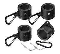 Hopbucan 4 Pcs Flag Pole Rings Aluminum Alloy Mounting Rings Rotating Flagpole Anti Wrap Flag Pole (1 Inch Black)