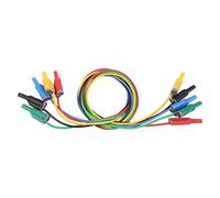 Hopbucan 5PCS Banana Plug Silicone Test Leads 4mm Fully Insulated Shrouded Stackable Banana Plug Soft Cable