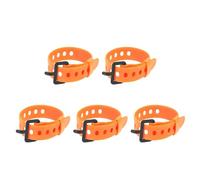 Hopbucan 5Piece Cargo Tie Down Luggage Lash Belt Strap Cargo Storage Belt Buckle Rubber Orange Short