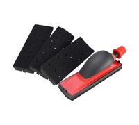 Hopbucan 70x198mm Vacuum Sanding Block 5Pcs Set Vacuuming Sanding Disc Holder Sandpaper 4Pc Backing Polishing Pad Easy Install Easy to Use