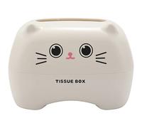 Hopbucan Cosmetic Tissue Box, Tissue Dispenser Paper Towel Box, Cartoon Tissue Container/Office Decoration (White)