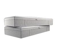 Hopbucan Foldable Under Bed Bags Under Bed Storage Boxes Thick Breathable Underbed Clothes Storage Bags Zippered Organizer