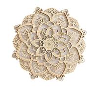 Hopbucan LED Night Light Modern Wall Decor with USB Ports Elegant Wooden Mandala Hanging MDF Panels Lamp Decoration