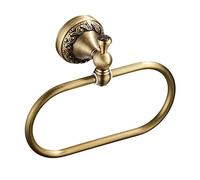 Hopbucan Oval Towel Ring Antique Brass Exquisite Pattern Carving Hanger Hand Towel Holder for Bathroom Kitchen Accessories