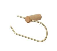 Hopbucan Toilet Roll Holder, Brass, Toilet Storage Accessories, Roll Paper Holder, Stand, Beech Colour and Gold, Easy to Use
