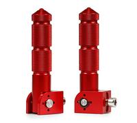 Hopbucan Universal 2Pcs Rear Passenger Foot Pegs Pedals Folding Footrests for Motorcycles Red
