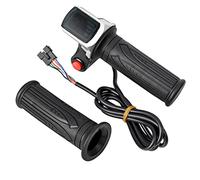 Hopbucan Universal Electric Bike Throttle Scooter Throttle Handle with LCD Display Handle Throttle for 36V Twist Throttle Scooter E-Bike Parts, Black