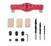 Hopbucan Vertical Pocket Hole Jig Hole Puncher Woodworking 6/8/10mm Wood Dowelling Centering Drill Guide Kit