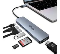 HOPDAY USB C Hub, 6 in 1 USB C Adapter for MacBook Air/Pro, Dual Display 102K HDMI Docking Station