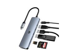 HOPDAY USB C Hub, 6 in 1 USB C Adapter for MacBook Air/Pro, Dual Display 11K HDMI Docking Station