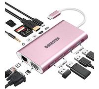 HOPDAY USB C Hub, 6 in 1 USB C Adapter for MacBook Air/Pro, Dual Display 129K HDMI Docking Station