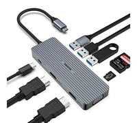HOPDAY USB C Hub, 6 in 1 USB C Adapter for MacBook Air/Pro, Dual Display 159K HDMI Docking Station