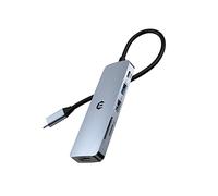 HOPDAY USB C Hub, 6 in 1 USB C Adapter for MacBook Air/Pro, Dual Display 91K HDMI Docking Station