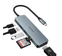 HOPDAY USB C Hub, 6 in 1 USB C Dock, MacBook Pro/Air iPad Pro USB C to HDMI Dongle for Surface Pro 8 Laptop(4K HDMI, Type C PD 100W, 5Gbps USB 3.0,SD/TF Card Reader)