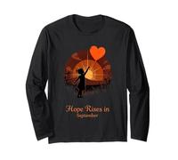 Hope Against Leukemia Orange Balloon Childhood Cancer Long Sleeve T-Shirt