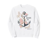 Hope Anchors the Soul Bible Verse Christian Anchor Floral Sweatshirt