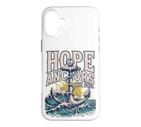 Hope Anchors the Soul Christian Nautical Design, Retro Wave Case for iPhone 16 Plus
