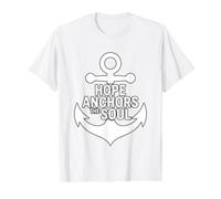 Hope Anchors The Soul Value Graphic T-Shirt, Men, White, M