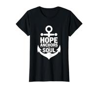Hope Anchors The Soul Value Graphic T-Shirt, Women, Black, L
