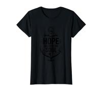 Hope Anchors The Soul Value Graphic T-Shirt, Women, Black, M