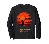Hope Balloon Childhood Cancer Awareness September Girl Long Sleeve T-Shirt