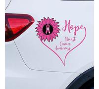 Hope Breast Cancer Awareness Car Window Stickers Breast Cancer Ribbon Heal Car Decal Window Decal Fighte Cancer Awareness Warrior Window Bumper Decals Decor for Car Truck Window Wall Gift to Women