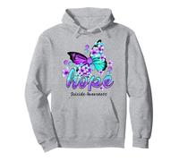 Hope Butterfly Semicolon Suicide Awareness Gifts Pullover Hoodie