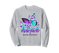 Hope Butterfly Semicolon Suicide Awareness Gifts Sweatshirt