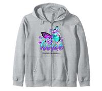 Hope Butterfly Semicolon Suicide Awareness Gifts Zip Hoodie