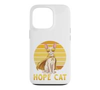 Hope Cat Cornish Rex Yellow Ribbon Childhood Cancer Support Case for iPhone 13 Pro