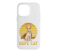 Hope Cat Cornish Rex Yellow Ribbon Childhood Cancer Support Case for iPhone 14 Pro Max