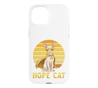 Hope Cat Cornish Rex Yellow Ribbon Childhood Cancer Support Case for iPhone 15