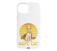 Hope Cat Cornish Rex Yellow Ribbon Childhood Cancer Support Case for iPhone 15 Plus