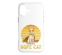Hope Cat Cornish Rex Yellow Ribbon Childhood Cancer Support Case for iPhone 16 Plus