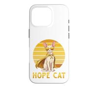 Hope Cat Cornish Rex Yellow Ribbon Childhood Cancer Support Case for iPhone 16 Pro