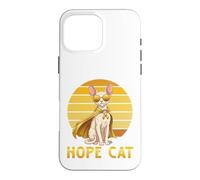 Hope Cat Cornish Rex Yellow Ribbon Childhood Cancer Support Case for iPhone 16 Pro Max