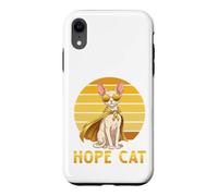 Hope Cat Cornish Rex Yellow Ribbon Childhood Cancer Support Case for iPhone XR