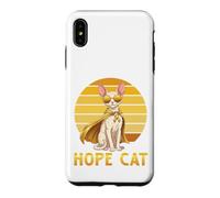 Hope Cat Cornish Rex Yellow Ribbon Childhood Cancer Support Case for iPhone XS Max