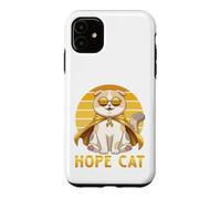 Hope Cat Scottish Fold Yellow Ribbon Childhood Cancer Help Case for iPhone 11