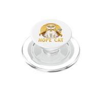 Hope Cat Scottish Fold Yellow Ribbon Childhood Cancer Help PopSockets PopGrip for MagSafe