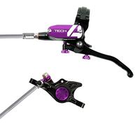 Hope Disc Brake - Tech 4 X2 - No Rotor - Braided Left Black/Purple