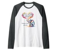 Hope Elephant Parkinson's Disease Awareness Gray Ribbon Raglan Baseball Tee