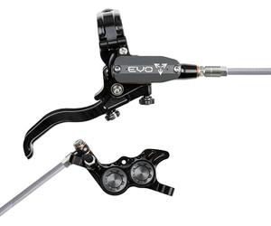Hope EVO GR4 Four-Piston Hydraulic Disc Brake Set - Post Mount, Braided Hydraulic Hose, Black/Smoke, High-Performance E-Bike & Gravity Brake System