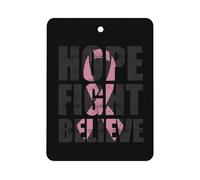 Hope Fight Believe - Breast Cancer Car Air Freshener Decorative Hanging Aromatherapy Tablets for Car Trucks Square