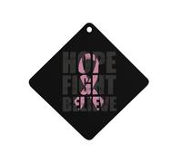 Hope Fight Believe - Breast Cancer Car Air Freshener Decorative Hanging Aromatherapy Tablets for Car Trucks Rhombus