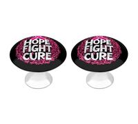 Hope Fight Breast Cancer Funny Cabinet Knobs 2 Pack Round Drawer Dresser Pulls Door Handles Knobs for Door Wardrobe