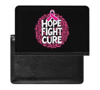 Hope Fight Breast Cancer Passport Holder Cover Wallet Slim Travel Document Organizer Card Case for Women Men